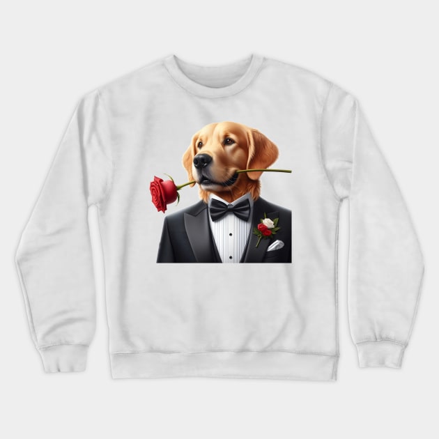 Golden Retriever Gentlemen Crewneck Sweatshirt by PrintWizardArt